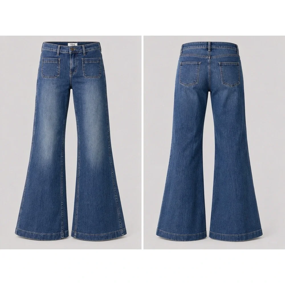 J BRAND JEANS WOMENS  32 WIDE FLARE LEG stretch denim RETRO Y2K